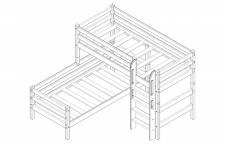 Кровать детская угловая «Соня» с прямой лестницей (вариант 7)