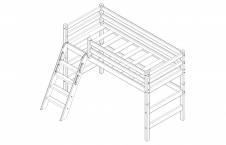 Кровать детская полувысокая «Соня» с наклонной лестницей (вариант 6)